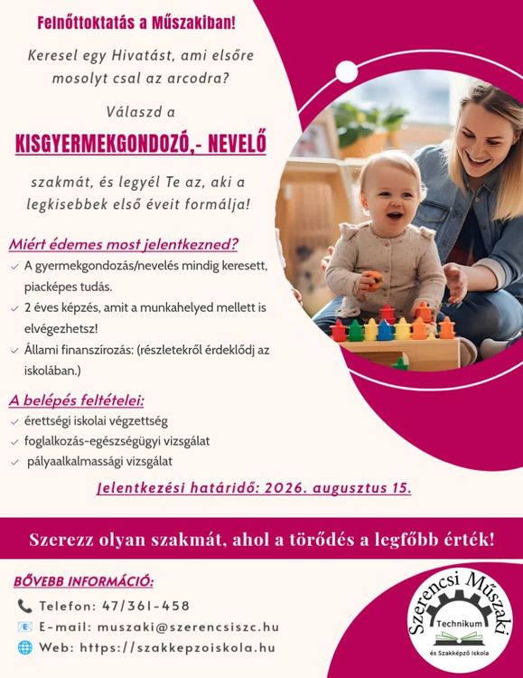 Kisgyermekkondozó, -nevelő képzés