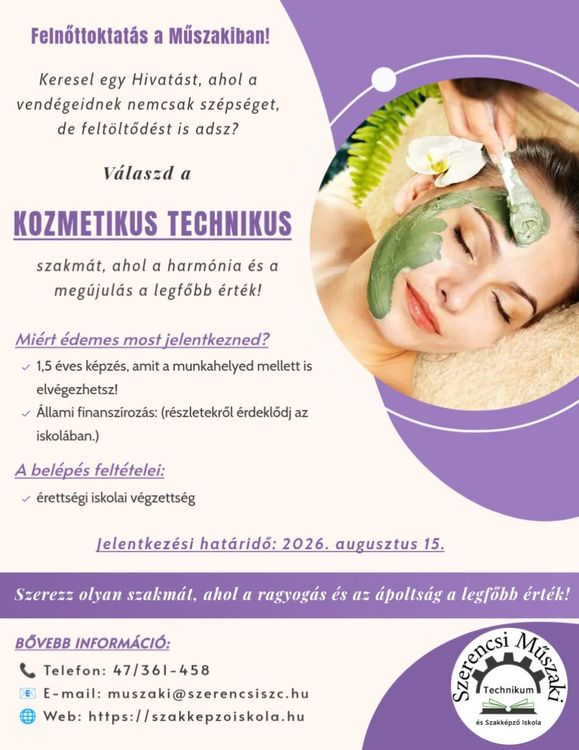 Kozmetikus technikus képzés
