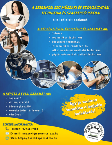 Válaszd a Szerencsi SZC Műszaki iskoláját!
