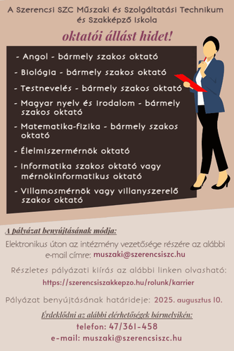 Oktatói álláshírdetés